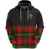 Fullerton Clan Half Of Tartan Zipper Hoodie